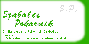 szabolcs pokornik business card